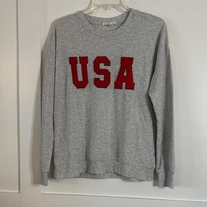 Workshop Republic Clothing Gray USA Crewneck Sweater